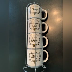 Bee Themed Coffee Mug Set (4 Mugs)